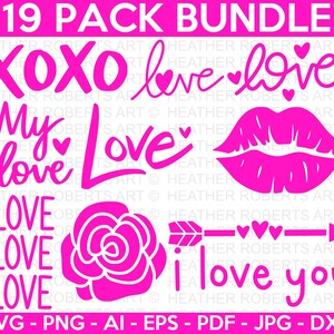 LOVE Bundle, Valentines SVG Bundle, Heart Svg, Valentine Shirts Svg ...