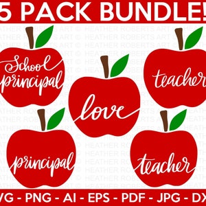 Teacher Apple SVG Bundle, Apple SVG, Back to school svg, Teacher shirt SVG, Gift for teachers svg, School shirt svg, Cricut Cut Files