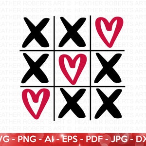 Tic Tac Toe SVG, Valentijnsdag Shirts svg, Valentine Quotes svg, Cute Valentines svg, Valentijnscadeau, handgeschreven, gesneden bestand voor Cricut
