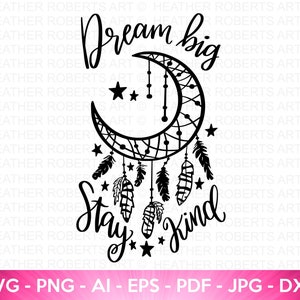 Łapacz snów Svg, Pióra SVG, Clipart łapacza snów, Dream Big Svg, Rdzenny Amerykanin Svg, Sztuka rdzenna Svg, Ręcznie pisane, Plik do cięcia Cricut,