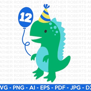 12o cumpleaños de dinosaurio SVG, lindo dinosaurio SVG, T-Rex SVG, Dino svg, niño pequeño svg, camisa de niño svg, cumpleaños de dinosaurio, cortar archivo Cricut