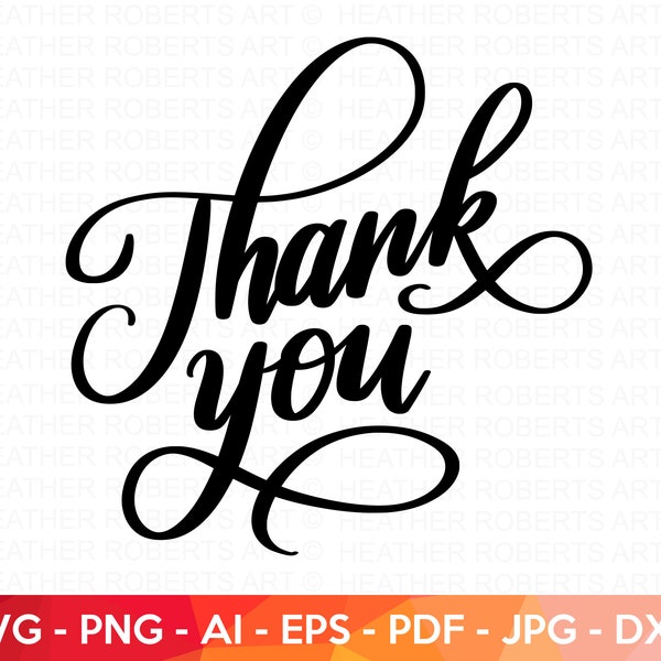Thank You SVG, Thank You Sign, Floral, Wedding Thank you svg, Thank you card, Printable, Thankful, Cut File Cricut, Silhouette