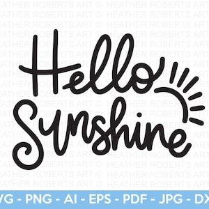 Hello Sunshine SVG, Herz, Sommer, Sonne svg, Sommer svg, Frühlings svg, Hello svg, Oster svg, Sunshine svg, Cut File for Cricut, Silhouette