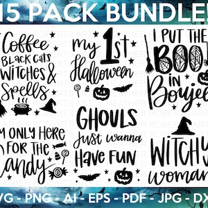 Halloween SVG Bundle, Halloween Vector, Witch Svg, Ghost Svg, Witch Shirt SVG, Sarcastic SVG, Funny Mom Svg, Cut Files for Cricut,Silhouette