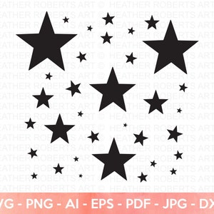 Sterren SVG, Sparkle Stars SVG, ster clipart, Instant Download, Cricut Cut-bestand, silhouet