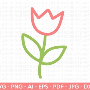 Tulp bloem SVG, florale decoratie SVG, tulp svg, bloemen SVG, bloem decoratie svg, tulp bloemen svg, Cricut Cut-bestanden, Sillhouette