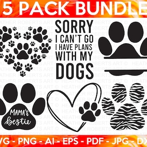 Hond SVG-bundel, hond SVG, bont moeder svg, hond moeder svg, hond mama svg, pootafdrukken SVG, hond citaten svg, poot svg, hondenliefhebber svg, Cricut Cut-bestand