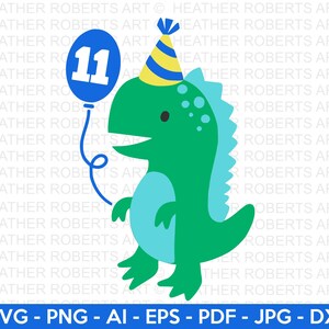 11. Dinosaurier Geburtstag SVG, niedlicher Dinosaurier SVG, T-Rex SVG, Dino svg, kleiner Junge svg, Junge Shirt svg, Dinosaurier Geburtstag, Cut File Cricut