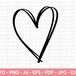Coração desenhado à mão, Coração com letras à mão SVG, Coração SVG, Coração fofo SVG, Coração de mãe svg, Amor svg, Camisa de coração svg, Arquivo de corte Cricut, Silhueta