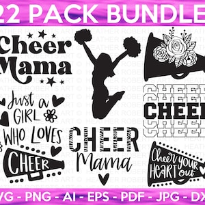 Cheer MEGA SVG Bundle, Cheerleading SVG, Cheer svg, Megaphone svg, cheer team svg, cheerleader girl svg, cheer mom svg, cut file cricut, png