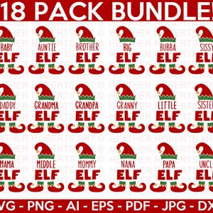 Elfenfamilie SVG Bundle, Elfe SVG, Elfen-Shirt SVG, Familie Weihnachts-Svg, Elfenfamilie Shirts, Weihnachtself SVG, Familien Svg, Cut File Cricut