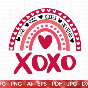 Valentine Rainbow SVG, XOXO SVG, Valentine Shirts SVG, Cute Valentines SVG, Love SVG, Valentine Rainbow SVG, Cupido SVG, gesneden bestand voor Cricut