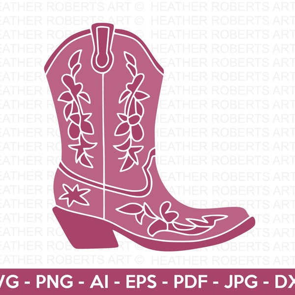 Cowboy Boot SVG, Cowgirl Boots SVG, Floral Boots SVG, Western Boots svg, Ranch svg, Western Shirt svg, Cowgirl Floral Boots svg