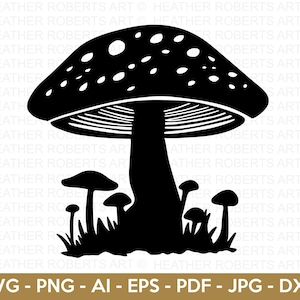 Mushroom Clipart SVG: Fungi Plant Cut File (Digital Download)