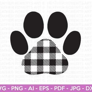 Checkered Dog Paw Svg, Dog Svg, Paw SVG, Animal Paw Svg, Animal Svg, Dog Paw Print, Paw Print, Animal Print, Clipart, Cut Files for Cricut