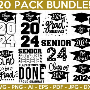 Graduation SVG Bundle, Proud Graduate 2024 SVG, Senior 2024 svg, Class of 2024 svg, Graduation 2024 SVG, Graduation Cap svg,Cricut Cut Files