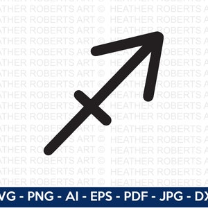 Sagittarius Sign SVG, Sagittarius Zodiac Svg, Zodiac Signs SVG, Astrology Signs svg, Zodiac Symbols svg, Cut File Cricut, Silhouette