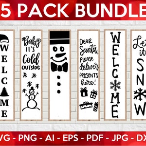 Christmas Porch Sign SVG Bundle, Winter Porch Sign SVG, Holidays Porch Sign, Welcome Signs SVG Bundle, Cut Files for Cricut, Silhouette