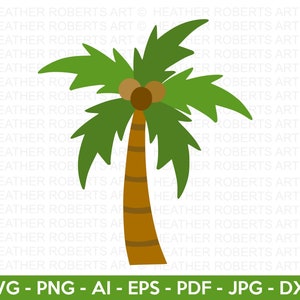 Palmera SVG, Palmera SVG en capas, Palmera SVG de colores, Verano SVG, Decoración de playa SVG, Archivo de corte para Cricut, Silueta