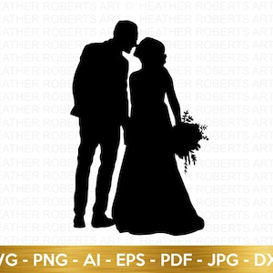 Wedding Silhouette SVG, Bride SVG, Groom SVG, Wedding svg, Silhouette svg, Bridal Party svg, Wedding signs, wedding designs, Cut File Cricut