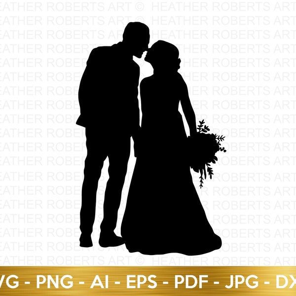 Wedding Silhouette SVG, Bride SVG, Groom SVG, Wedding svg, Silhouette svg, Bridal Party svg, Wedding signs, wedding designs, Cut File Cricut
