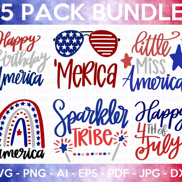 4th of July SVG Bundle, July 4th SVG, Fourth of July svg, America svg, USA Flag svg, Patriotic, Independence Day Shirt, Cut File Cricut