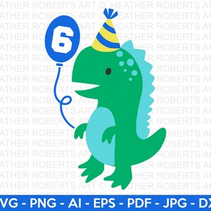 6. Dinosaurier Geburtstag SVG, niedlicher Dinosaurier SVG, T-Rex SVG, Dino svg, kleiner Junge svg, Junge Shirt svg, Dinosaurier Geburtstag, Cut File Cricut