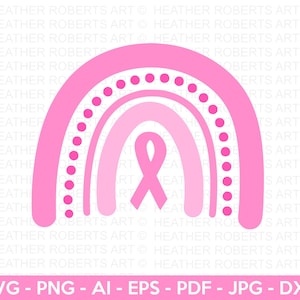 Brustkrebs Bewusstsein Regenbogen SVG, Krebs SVG, Brustkrebs SVG, Awareness Ribbon svg, Pink Ribbon svg, bleib stark svg, Cut File Cricut
