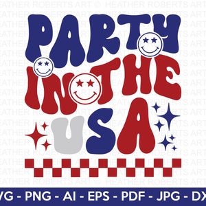 アメリカのパーティー svg、独立記念日 SVG、7 月 4 日 svg、独立記念日 svg、アメリカ国旗 svg、独立記念日シャツ、カット ファイル Cricut、シルエット