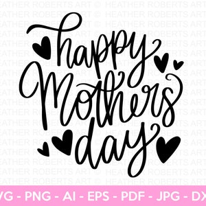 Happy Mother's Day SVG, moeder shirt svg, Moederdagcadeau, Mom Life, Blessed Mama, handgeletterde moeder citaten, gesneden bestanden voor Cricut, silhouet