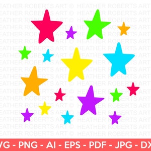 Rainbow Stars SVG, Stars SVG, Pride Stars SVG, Rainbow SVG, Pride SVG, gesneden bestanden Cricut, silhouet