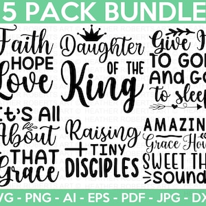 Pacote SVG de citações cristãs, pacote de escrituras, pacote de versículos bíblicos, SVG religioso, Jesus, Deus, fé svg, arquivos Cricut Cut, download instantâneo