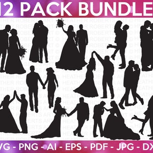 Hochzeit Silhouette SVG Bundle, Braut svg, Bräutigam, Brautparty svg, Hochzeitsschild, Hochzeitsschilder, Hochzeits-Shirts, Cut File Cricut, Silhouette