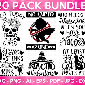 Anti-Valentine SVG Bundle, Valentine's  Day Shirts svg, Funny Valentine svg, Valentine Gift, Single svg, Hand written quote, Cut File Cricut