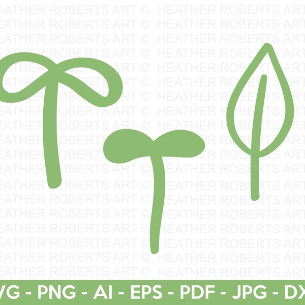 Plant SVG Bundle, Sprouts SVG, Leaves SVG, Leaf svg, Growing Plants svg, Growing Process svg, Nature svg, Cut File Cricut, Silhouette