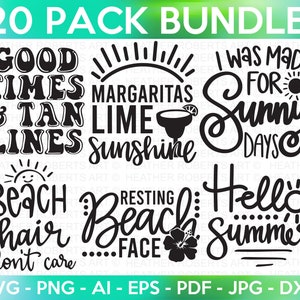 Pacchetto SVG estivo, Spiaggia SVG, Vita da spiaggia SVG, Camicia estiva in formato SVG, Camicia da spiaggia in formato SVG, Beach Babe SVG, Citazione estiva, Cricut Cut Files, Silhouette