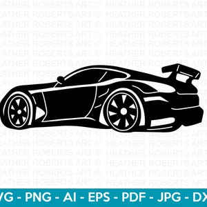 Sportwagen SVG, Sportwagen Silhouette, Luxusauto svg, Rennwagen svg, Sportwagen Clipart, Schnittdatei für Cricut, Silhouette