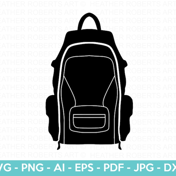 Backpack Silhouette SVG, Backpack SVG, Bag SVG, School Bag svg, School Backpack svg, Travel Backpack svg, Hiking Bag svg, Cricut Cut File