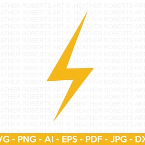 Lightning Bolt SVG: Thunder Graphic, Cricut Cut File (Digital Download)