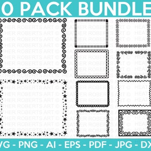 Frame Border SVG Bundle, Square Frames SVG, Fancy Borders SVG, Fancy Frame svg, Frame Svg, Border Svg, Cut File Cricut, Silhouette