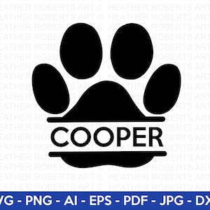 Monogramma della zampa del cane in formato Svg, cane in formato Svg, zampa in formato SVG, zampa dell'animale in formato Svg, animale in formato Svg, stampa della zampa del cane, stampa della zampa, stampa animale, file di taglio per Cricut, Silhouette