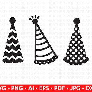 Sombreros de cumpleaños Mini SVG Bundle, Feliz cumpleaños SVG, Cumpleaños SVG, Cumpleañera, Decoración de cumpleaños svg, Diseño con letras a mano, Archivos Cricut Cut