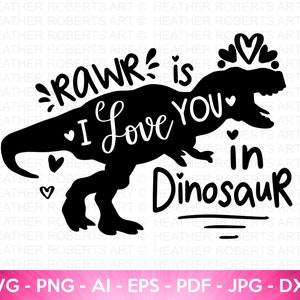 Kocham Cię w Dinozaur SVG, Walentynki Dinozaur SVG, Dinozaur SVG, Koszulki Walentynkowe SVG, Prezent Walentynkowy, Ręcznie pisane, Plik Cięty Cricut