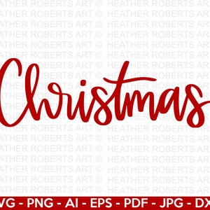 クリスマスSVG：メリークリスマス手書きカットファイル（デジタルダウンロード）