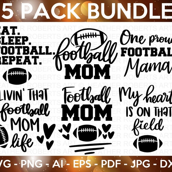 Football Mom SVG Bundle, Football SVG, Football Shirt SVG, Football Mom Life svg, Football svg Designs, Supportive Mom svg, Cut File Cricut