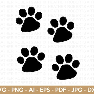 Paw Prints Svg, hond Svg, kat svg, Paw SVG, Animal Paw Svg, Animal Svg, Paw Print, Animal Print, gesneden bestanden voor Cricut, silhouet
