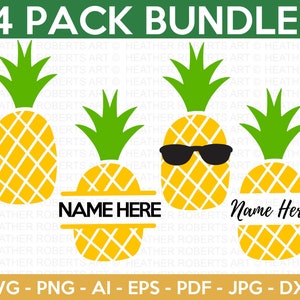 Pineapple SVG Bundle, Pineapple Shirt svg, Pineapple Monograms, Split Frame Monograms, Summer SVG,  Cut File Cricut