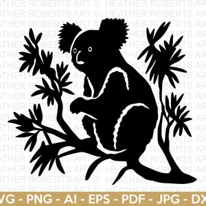 Koala Bear SVG, Koala Bear, Koala Bear Silhouette, Animal Silhouette, Cut Files for Cricut, Silhouette, Cameo, Instant Download