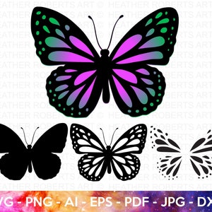 Layered Butterfly SVG, Butterfly SVG, Butterfly Silhouette, Monarch Butterfly, Butterfly Clipart, Cricut Cutfile