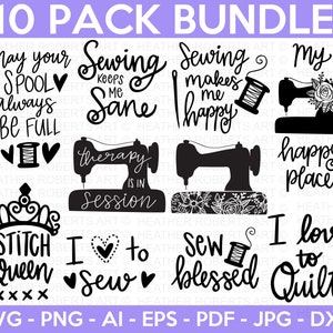 Sewing SVG Bundle, Sewing SVG, Sewing Machine SVG, Stitch Queen svg, Sewing Cliparts svg, Hand-drawn svg, Cut Files Cricut, Silhouette
